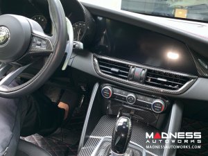 Alfa Romeo Giulia Center Console Trim Set - Carbon Fiber - Two Piece Kit - Pre '20 - Feroce Carbon